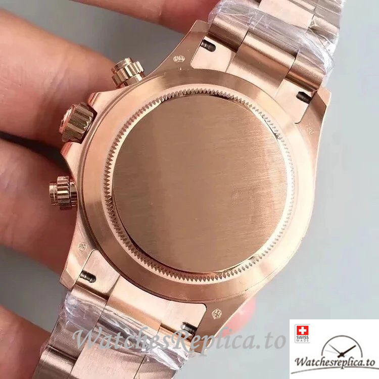 Swiss Rolex Daytona Replica 116505 Rose Gold strap 40MM - WatchesReplica.is