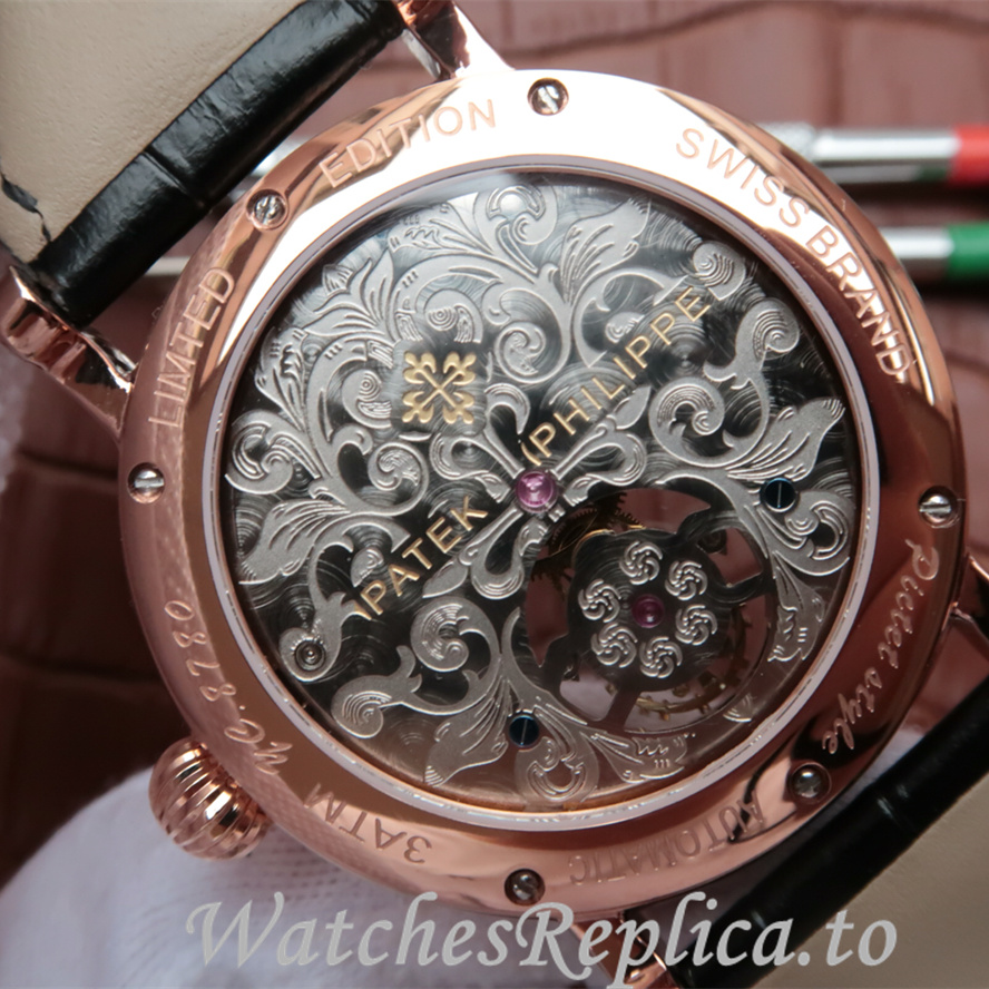 Patek Philippe Replica Complications Leather strap 42MM - WatchesReplica.is