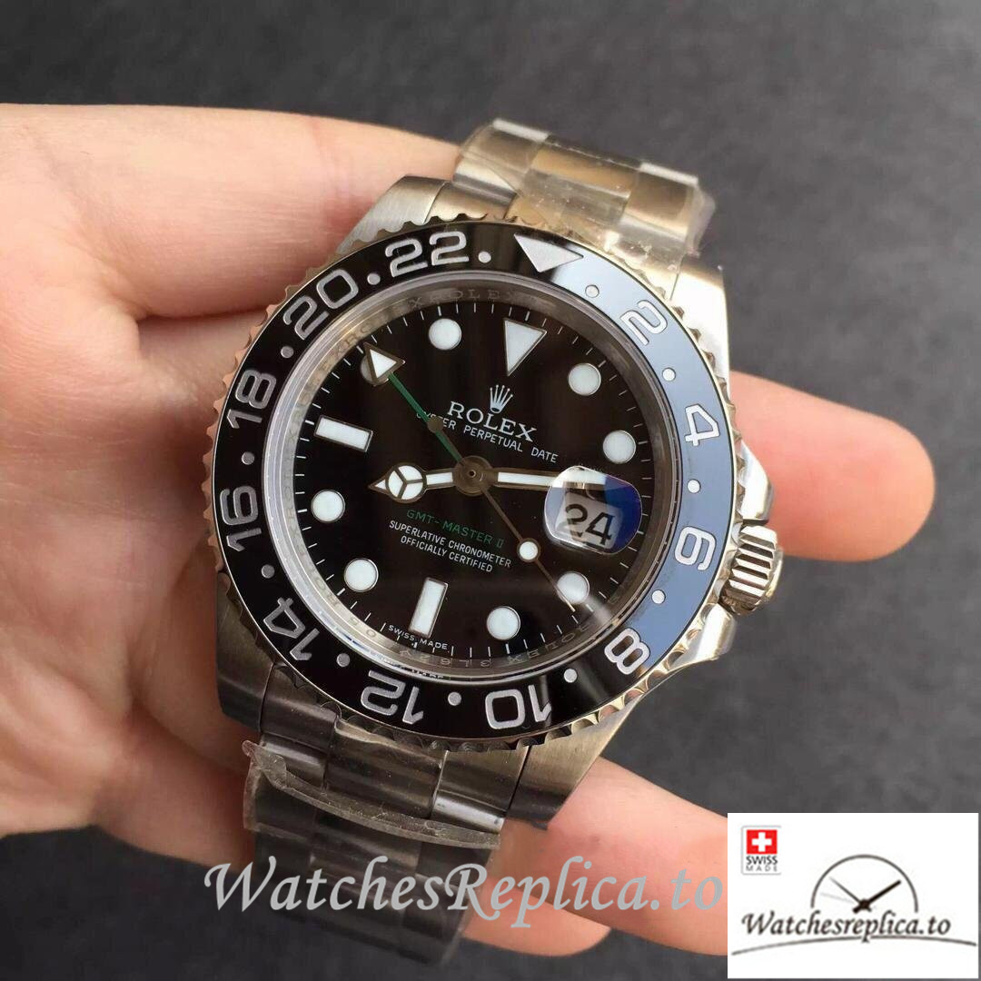 Swiss Rolex GMT-Master Replica 116710LN Stainless steel strap 40MM - WatchesReplica.is