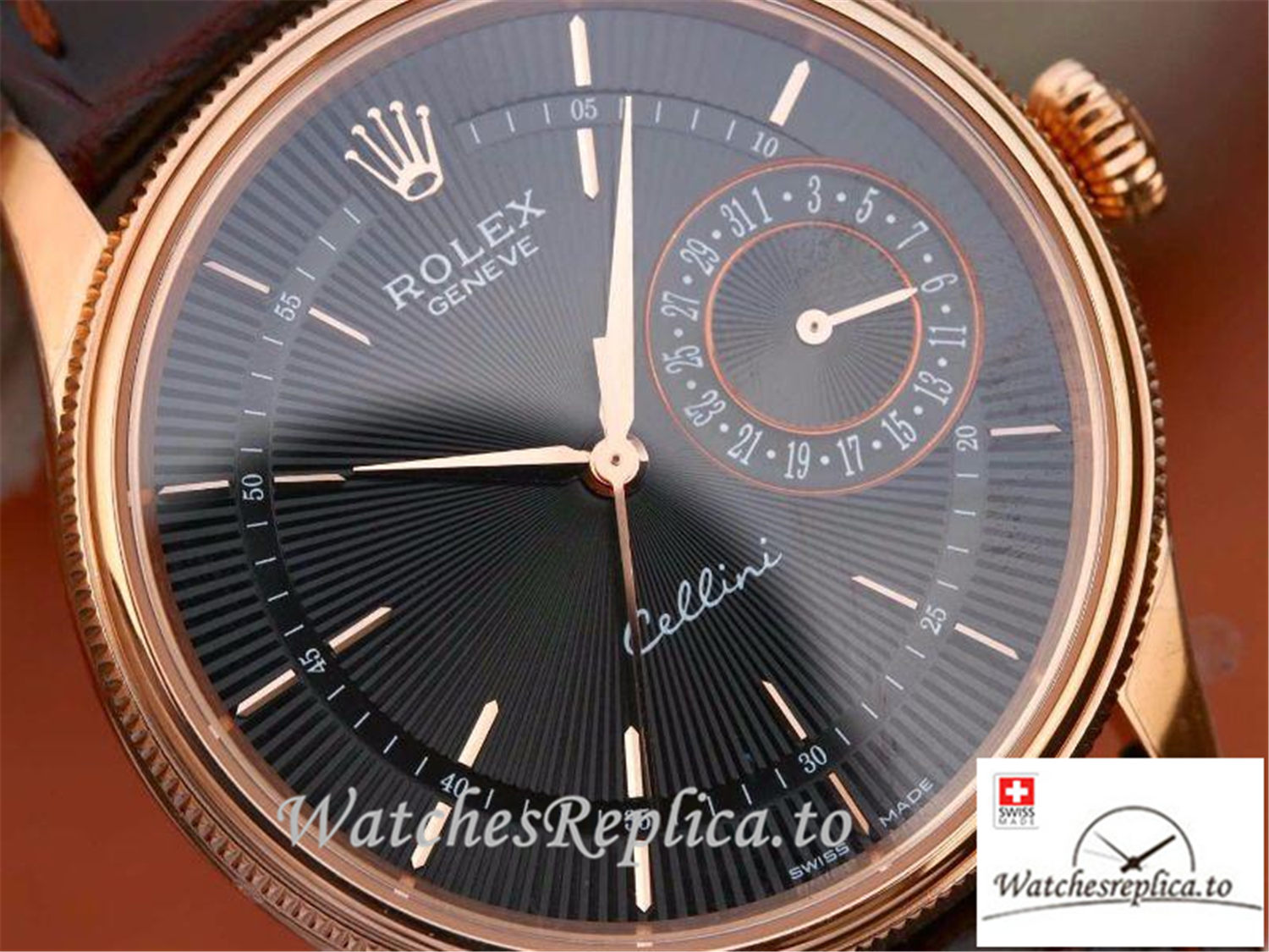 Swiss Rolex Celini Replica 50515 Black Dial 39MM - WatchesReplica.is