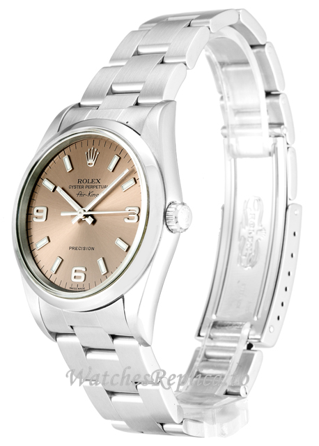 Rolex Air-King Salmon Dial 14000-34 MM - WatchesReplica.is