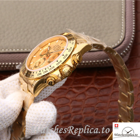 Swiss Rolex Daytona 116508 Yellow Gold strap 40MM - WatchesReplica.is