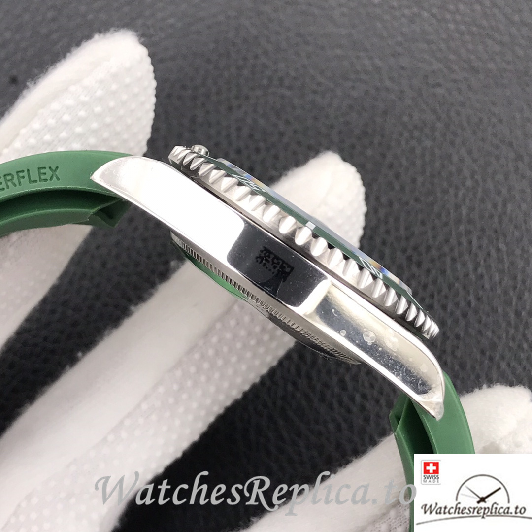 Swiss Rolex Submariner Replica Green Rubber strap 40MM Green Dial Hulk - WatchesReplica.is
