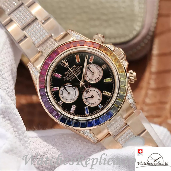 Swiss Rolex Daytona Replica 116595RBOW Rose Gold strap 40MM - WatchesReplica.is