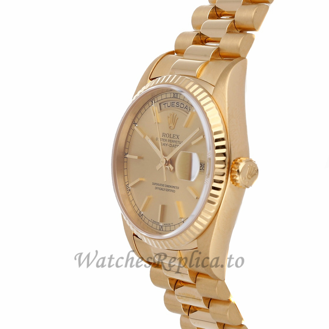 Rolex Replica Day-Date Gold Gold Dial 18238 - WatchesReplica.is