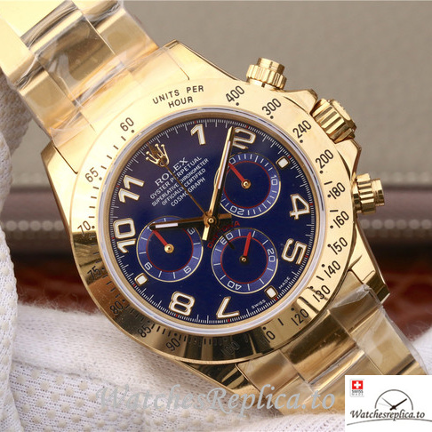 Swiss Rolex Daytona 116528 Yellow Gold strap 40MM - WatchesReplica.is
