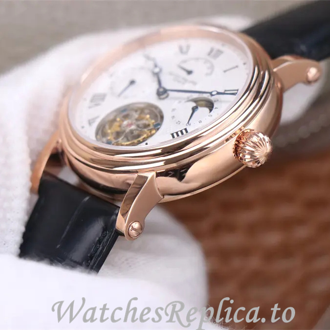 Patek Philippe Replica Complications Leather strap 42MM - WatchesReplica.is