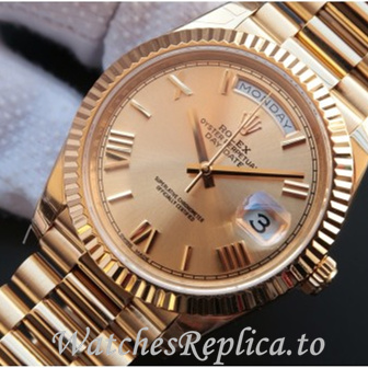Swiss Rolex Day Date Replica 228239 Yellow Gold strap 40MM - WatchesReplica.is