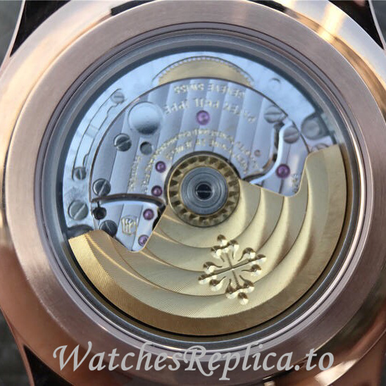 Patek Philippe Replica Complications 5205G-001 Leather strap 40MM - WatchesReplica.is