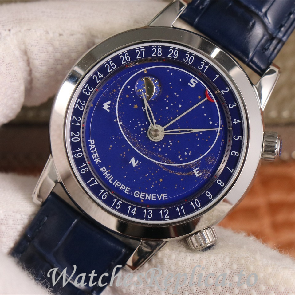 Patek Philippe Replica Complications 6104 Leather strap 44MM - WatchesReplica.is