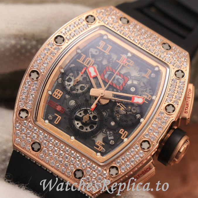 Richard Mille Replica RM011 Rubber strap 50MM - WatchesReplica.is