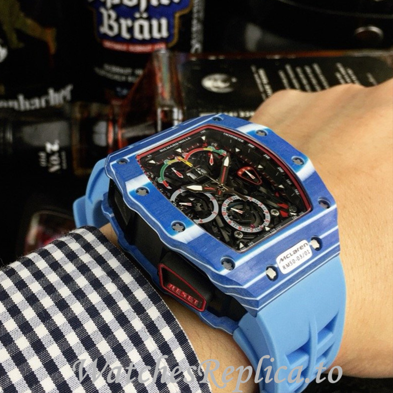 Richard Mille Replica RM011 Rubber strap 50MM - WatchesReplica.is