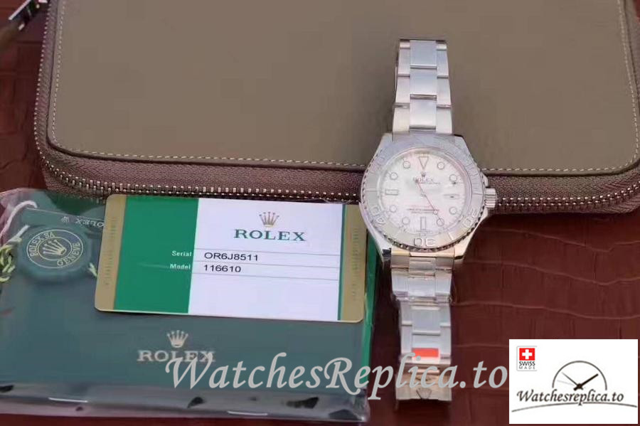 Swiss Rolex Yacht Master Replica 116622 002 Silver Strap 40MM - WatchesReplica.is