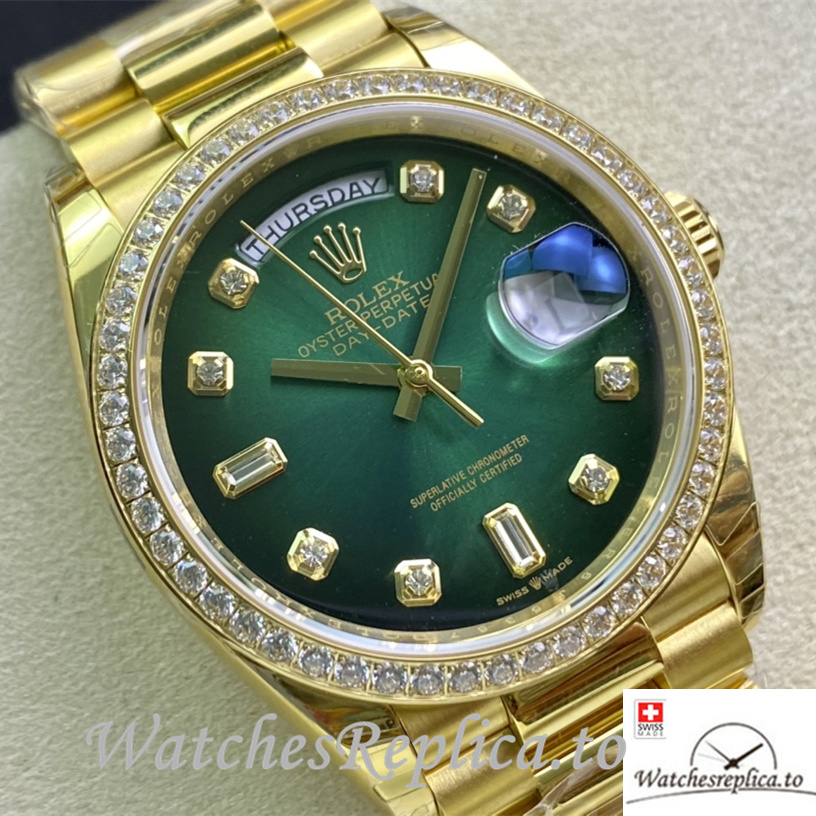 Swiss Rolex Datejust Replica 126233 Yellow Gold strap 36MM - WatchesReplica.is