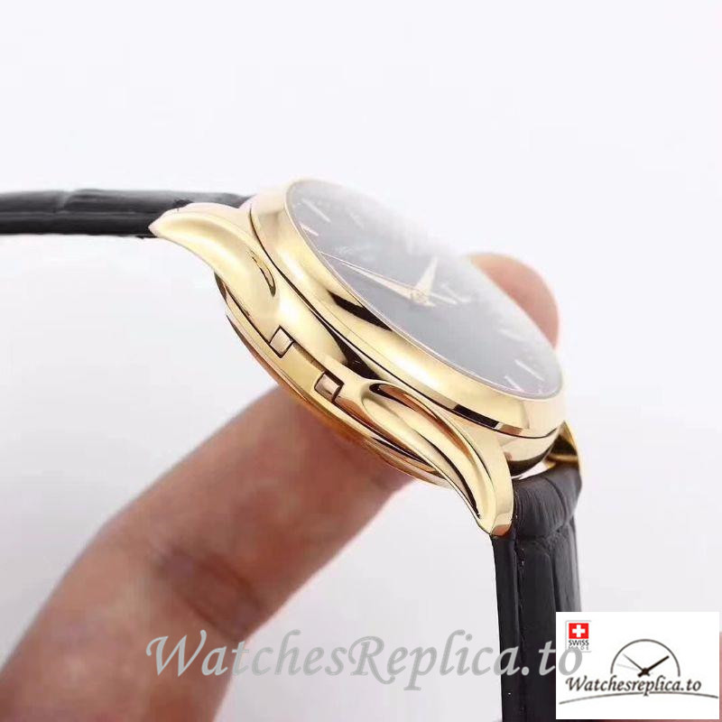 Swiss Patek Philippe Calatrava Replica 5227 001 Black Strap 39MM - WatchesReplica.is