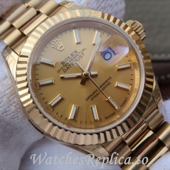 Swiss Rolex Datejust Replica 178278 Yellow Gold strap 31MM - WatchesReplica.is