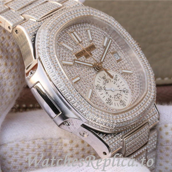 Patek Philippe Replica Nautilus Platinum strap 41MM - WatchesReplica.is