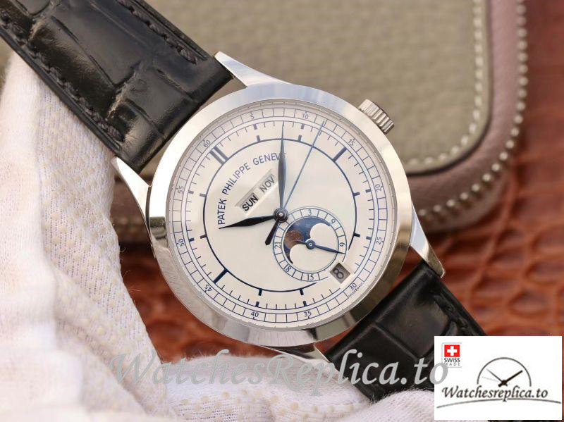 Swiss Patek Philippe Complications Annual Calendar Replica 5396G 001 Black Strap 42MM - WatchesReplica.is