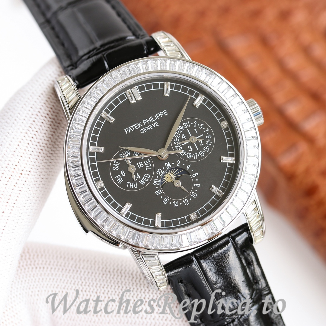 Patek Philippe Replica Complications 5073P Leather strap 42MM - WatchesReplica.is