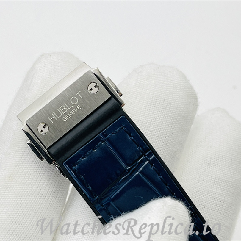 Hublot Replica Big Bang Sang Bleu Leather strap 42MM - WatchesReplica.is