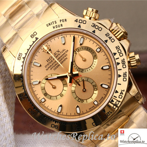 Swiss Rolex Daytona 116508 Yellow Gold strap 40MM - WatchesReplica.is