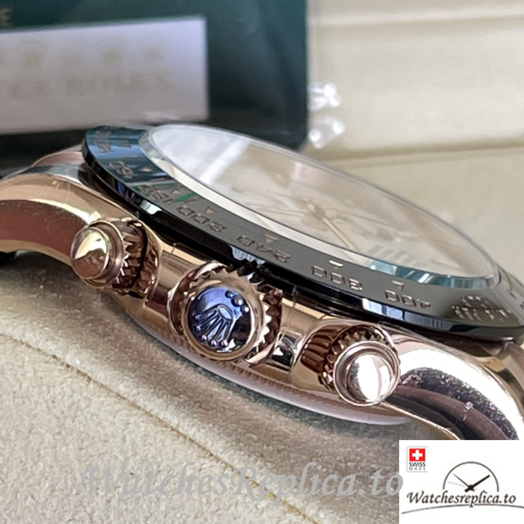 Swiss Rolex Daytona Replica Rubber strap 40MM White Dial Sticks Marks - WatchesReplica.is
