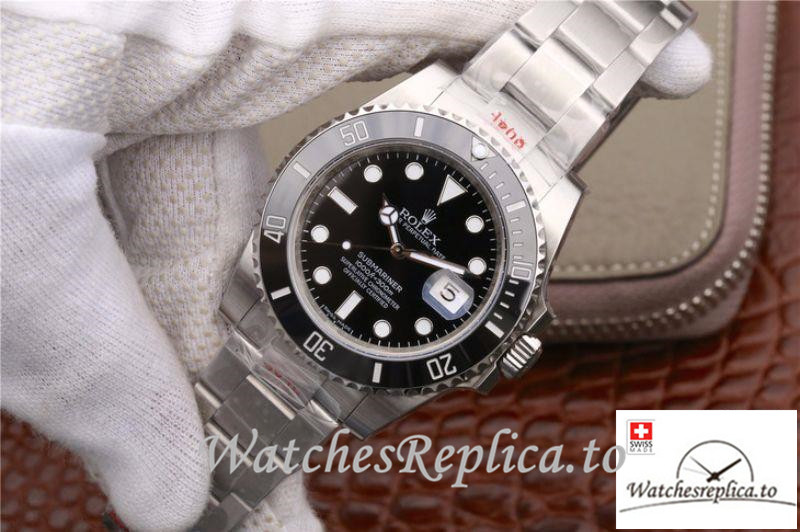 Swiss Rolex Submariner Replica 114060 Silver Strap 40MM - WatchesReplica.is