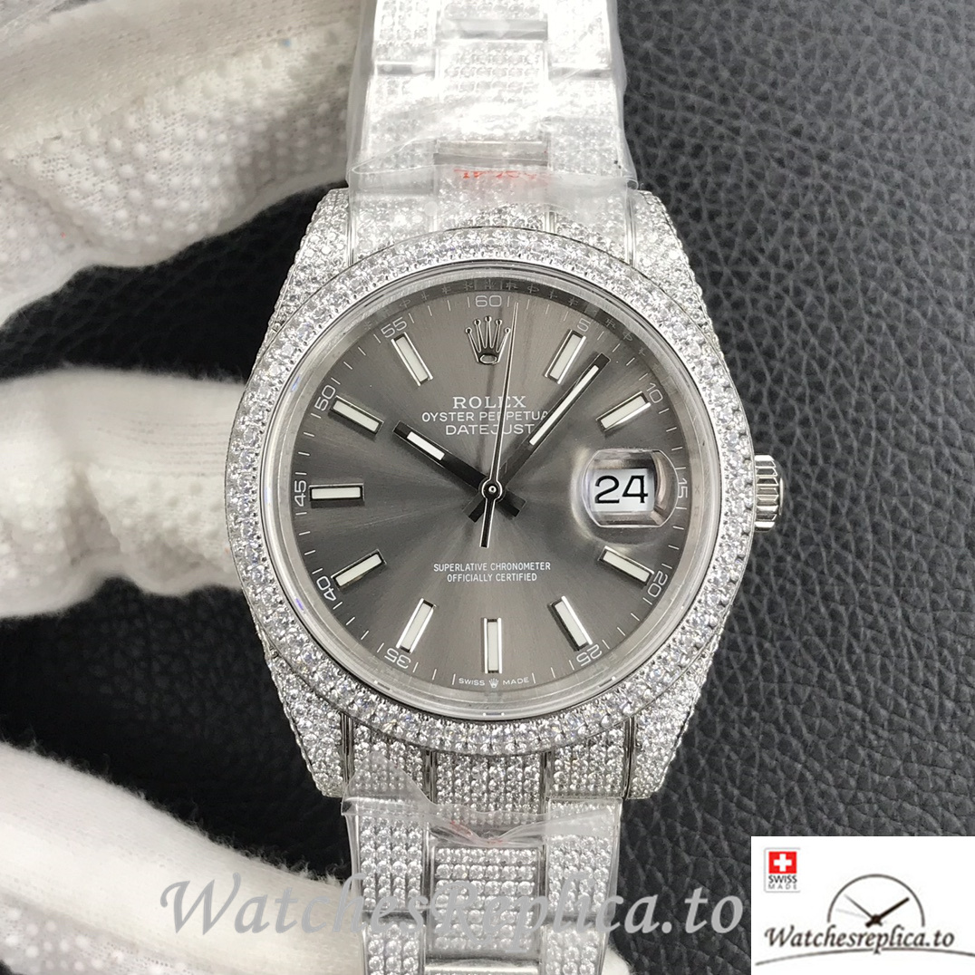 Swiss Rolex Datejust Replica Stainless steel strap 41MM - WatchesReplica.is