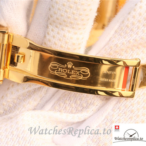Swiss Rolex Submariner Replica 116618 Yellow Gold strap 40MM - WatchesReplica.is
