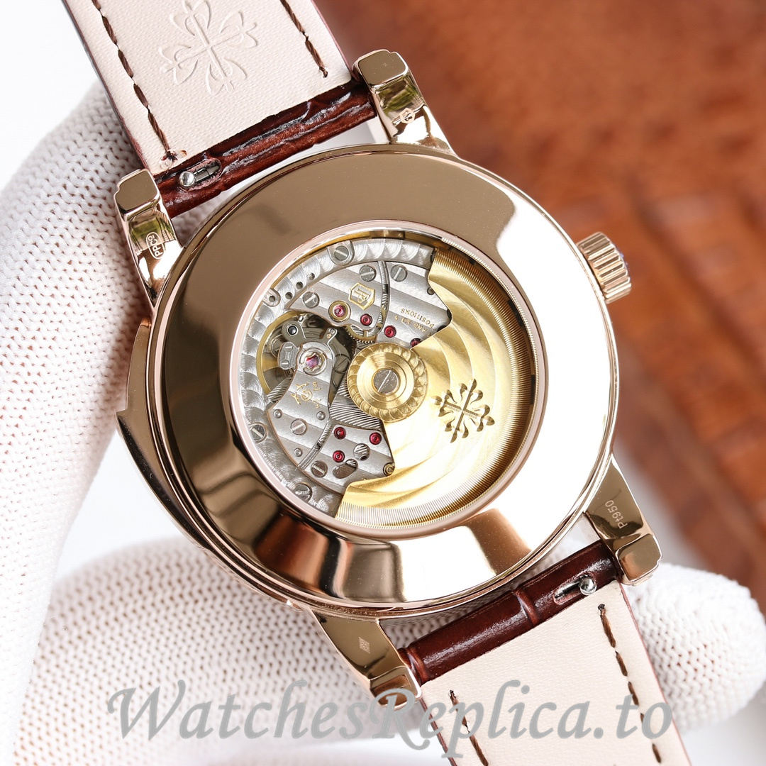 Patek Philippe Replica Complications 5073P Leather strap 42MM - WatchesReplica.is