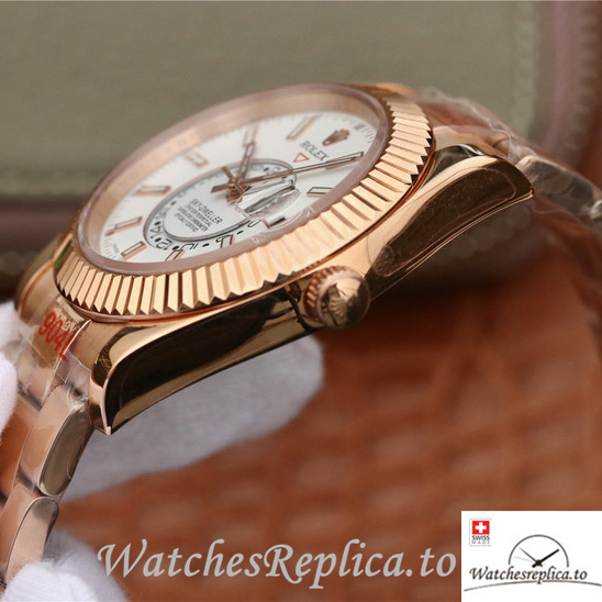 Swiss Rolex Oyster Perpetual Replica 326935-0005 Rose Gold strap 42MM - WatchesReplica.is