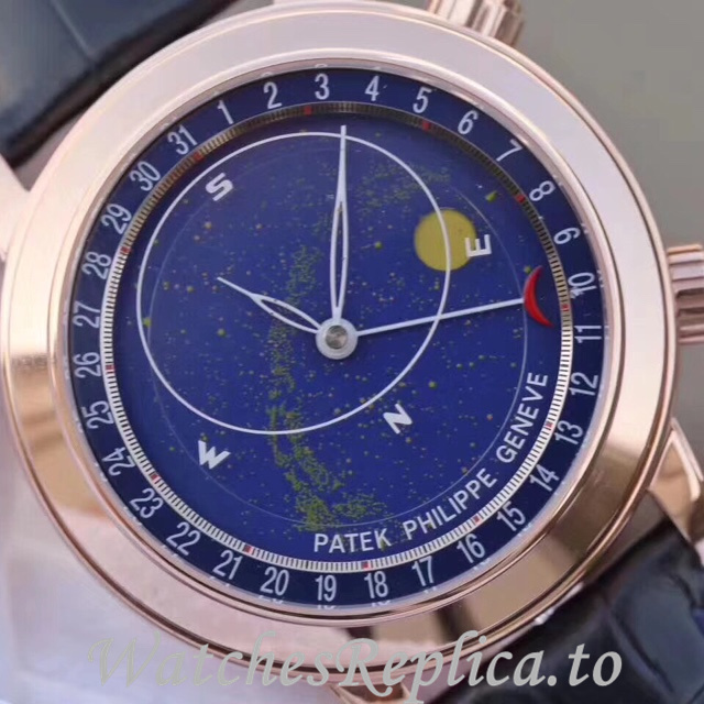 Patek Philippe Replica Complications 6102 Leather strap 44MM - WatchesReplica.is