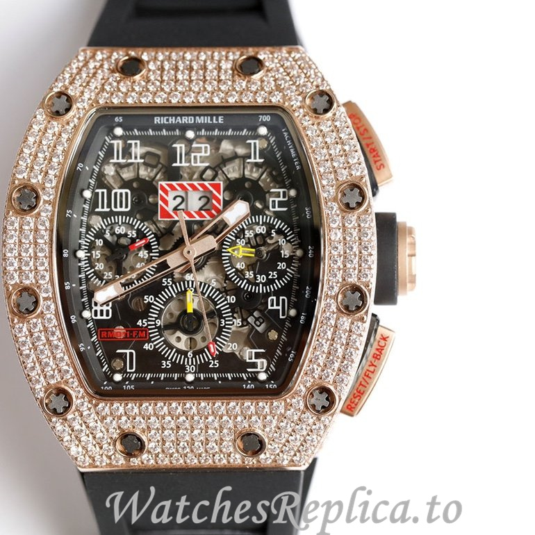 Richard Mille Replica RM011 Rubber strap 50MM - WatchesReplica.is