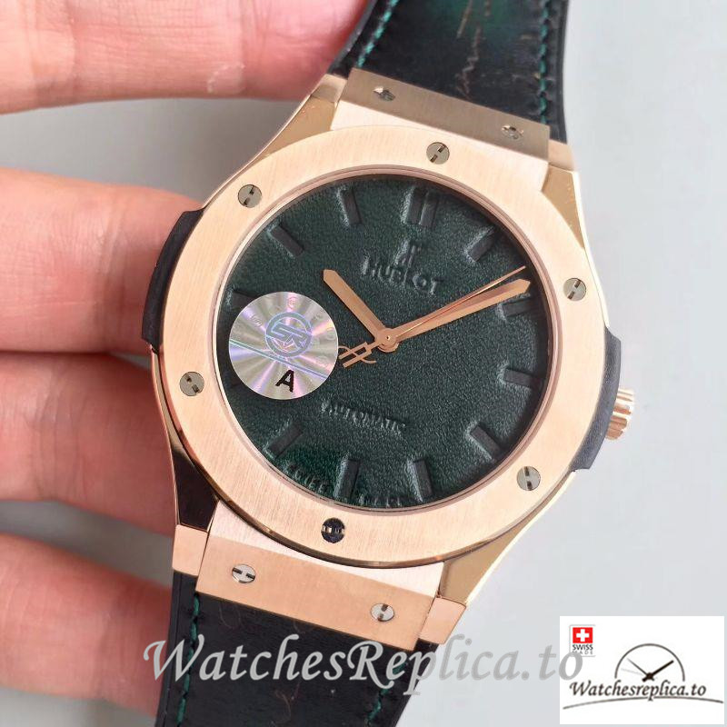 Swiss Hublot Classic Fusion Berluti Scritto Replica 511.OX.0500.VR.BER16 Green Strap 45MM - WatchesReplica.is