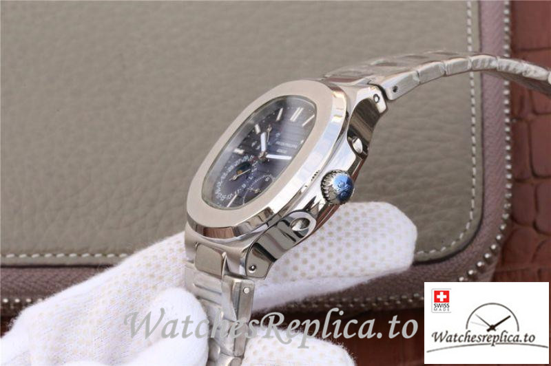 Swiss Patek Philippe Nautilus Moonphas Replica 5712/1A-001 Stainless Steel Bezel 40MM - WatchesReplica.is