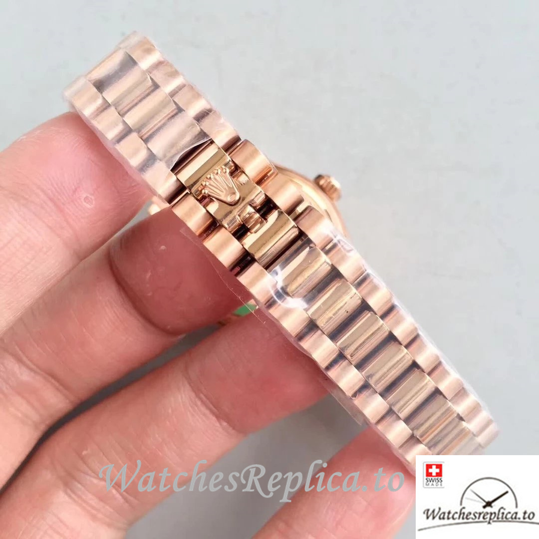 Swiss Rolex Datejust Replica 279175 Rose Gold strap 28MM - WatchesReplica.is