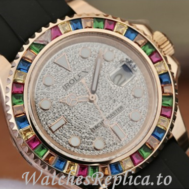 Swiss Rolex Yacht Master Replica 116655 Rubber strap 40MM - WatchesReplica.is