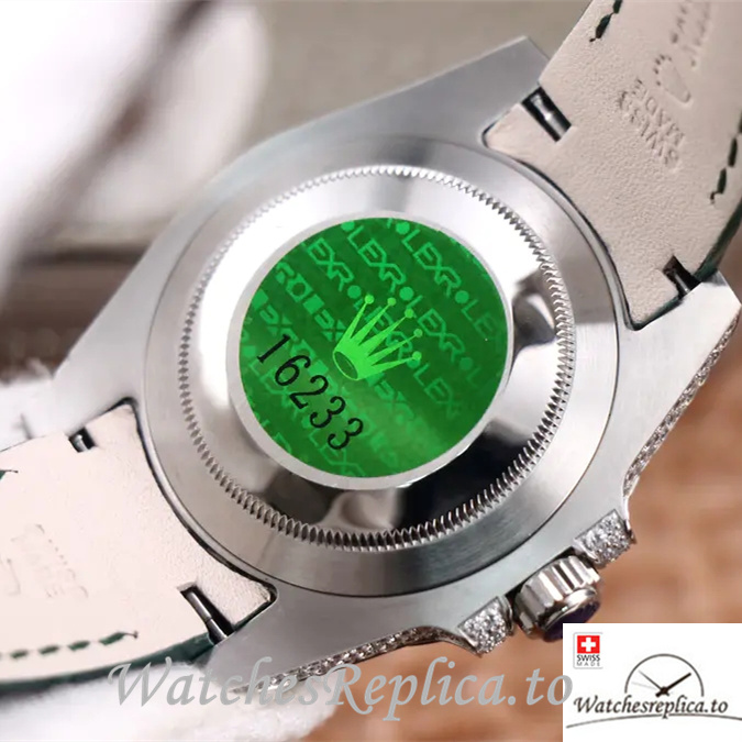 Swiss Rolex Submariner Replica Leather strap 40MM - WatchesReplica.is