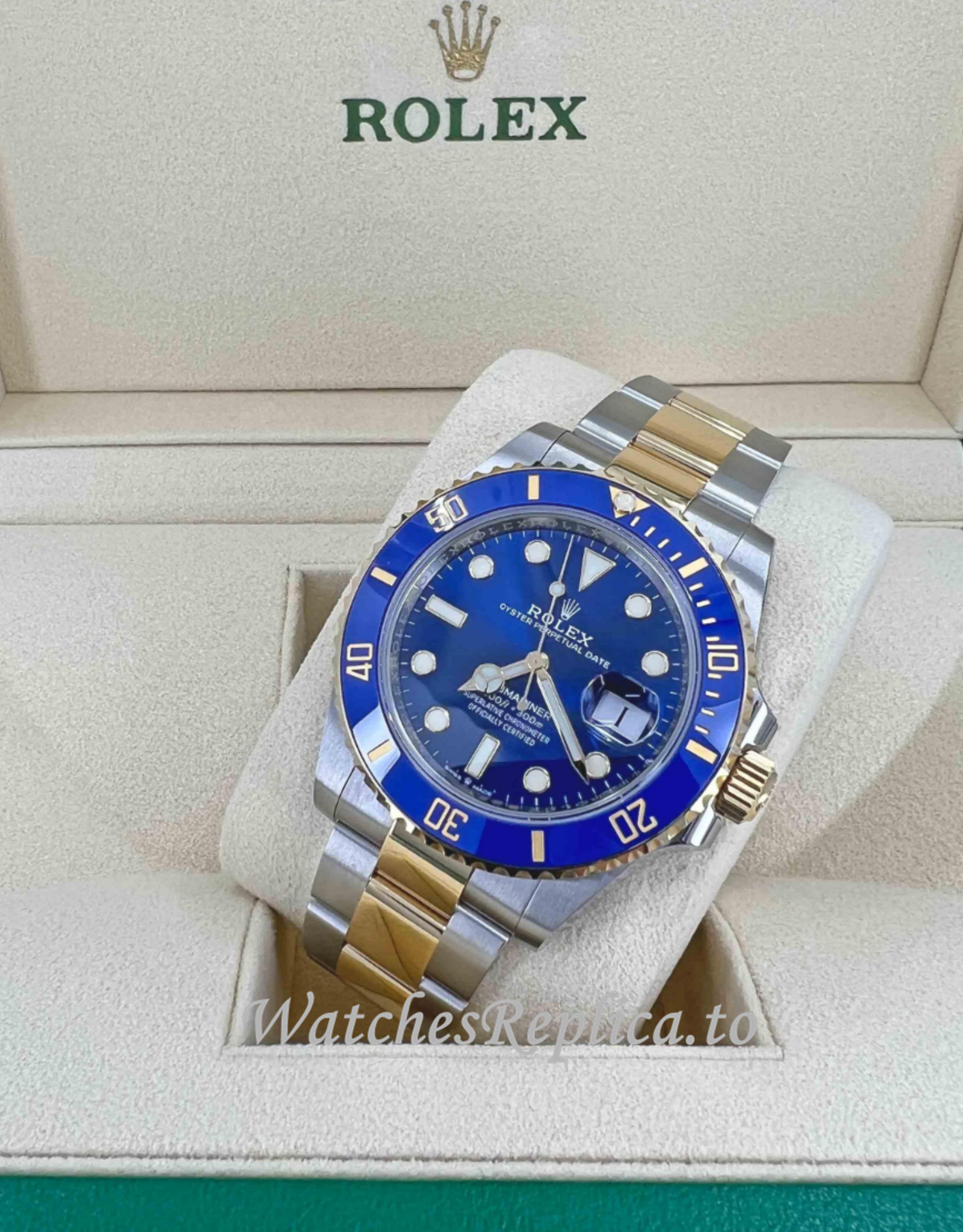 Rolex Submariner Date Stainless Steel 18K Yellow Gold Blue Dial 126613LB 41mm - WatchesReplica.is