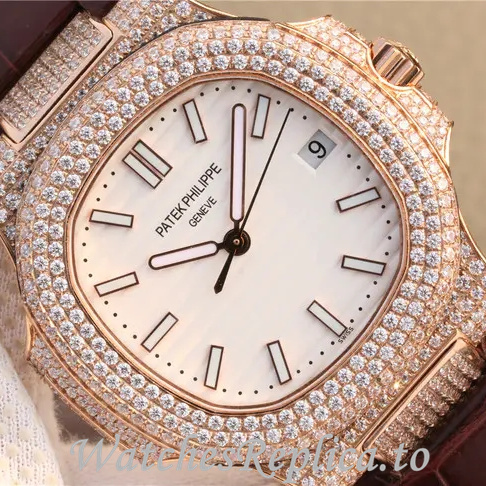 Patek Philippe Replica Nautilus 5719 Leather strap 40MM - WatchesReplica.is