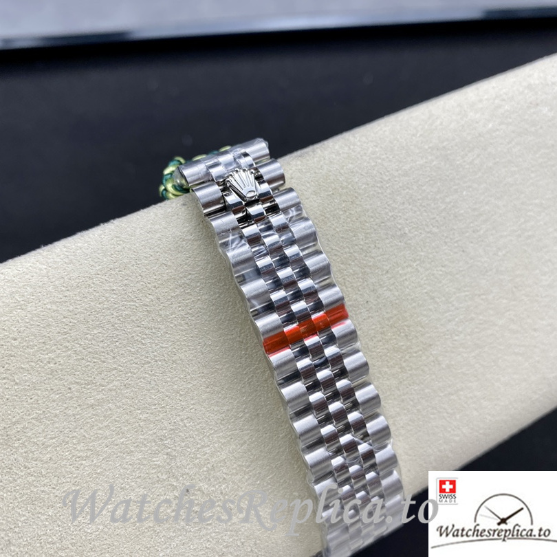 Swiss Rolex Datejust Replica Stainless steel strap 31MM Pink Dial Diamonds Marks - WatchesReplica.is