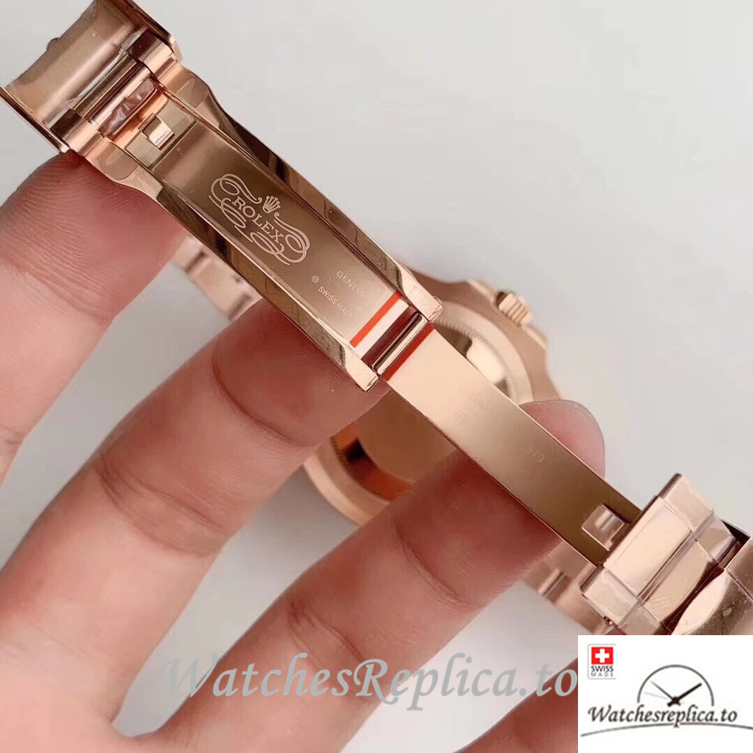 Swiss Rolex GMT-Master Replica 126715 Rose Gold strap 40MM - WatchesReplica.is