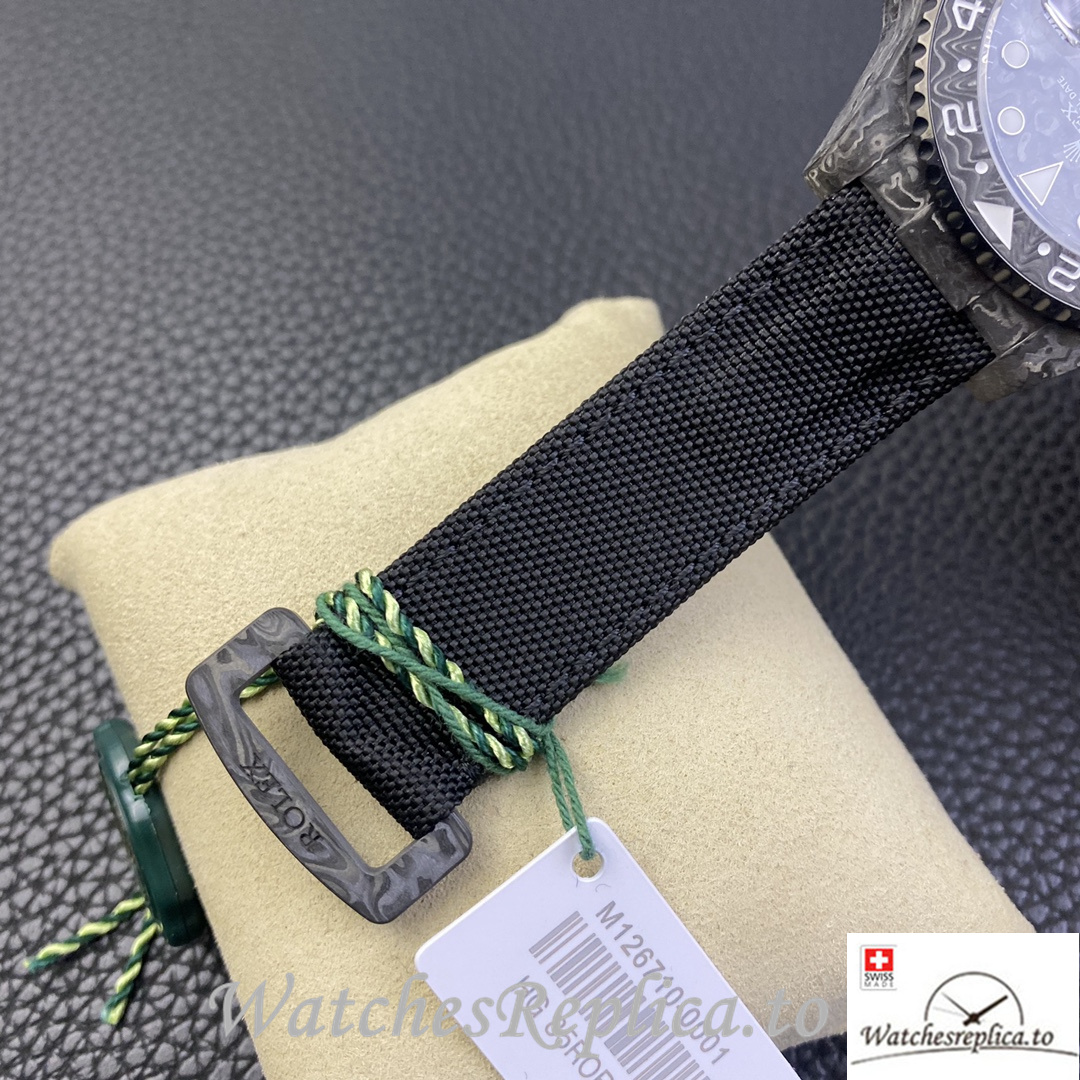 Swiss Rolex GMT Master Electro Carbon Carbon fiber strap 40MM - WatchesReplica.is