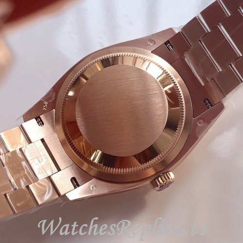 Swiss Rolex Day Date Replica 128235 Rose Gold strap 36MM - WatchesReplica.is