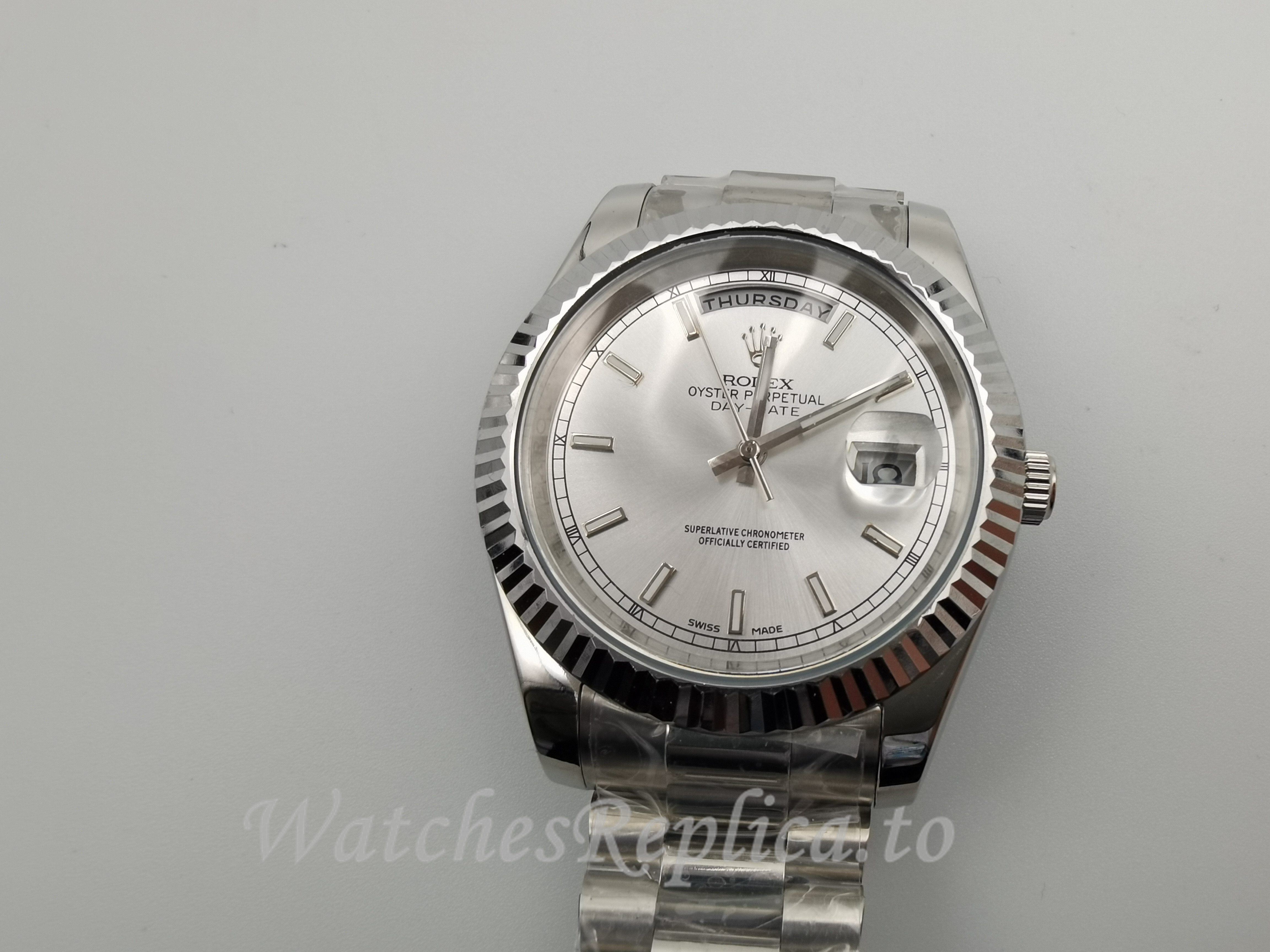 Rolex Day-Date II Silver Dial 218239 - WatchesReplica.is