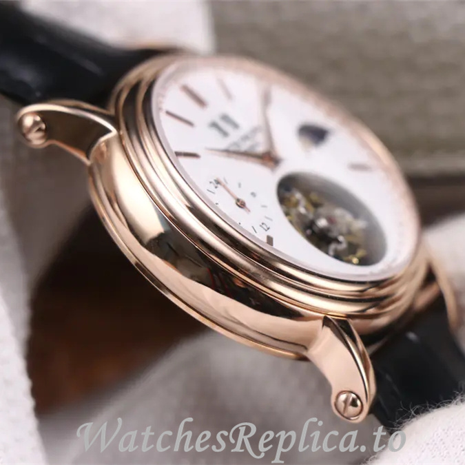 Patek Philippe Replica Complications Leather Rubber strap 42MM - WatchesReplica.is