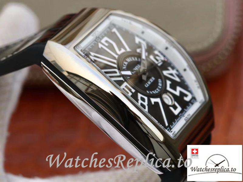 Swiss Franck Muller Vanguard Replica V45-04 Black Strap 45MM - WatchesReplica.is