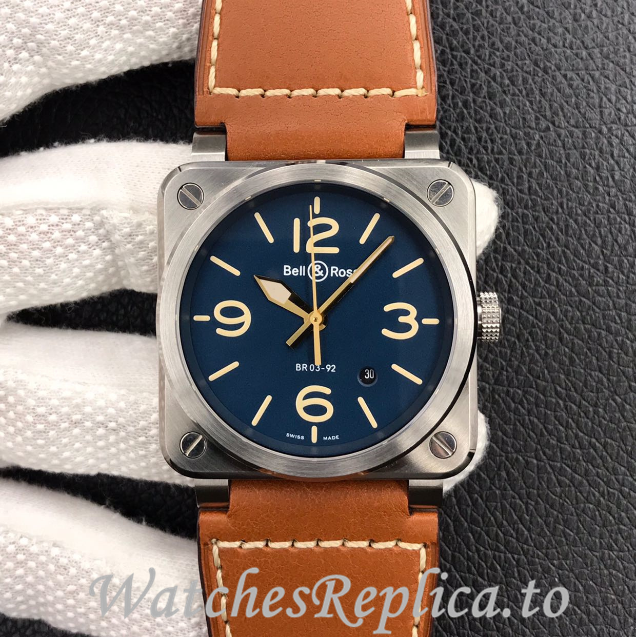 Bell Ross Replica BR 03 BR03-92 Leather strap 42MM - WatchesReplica.is