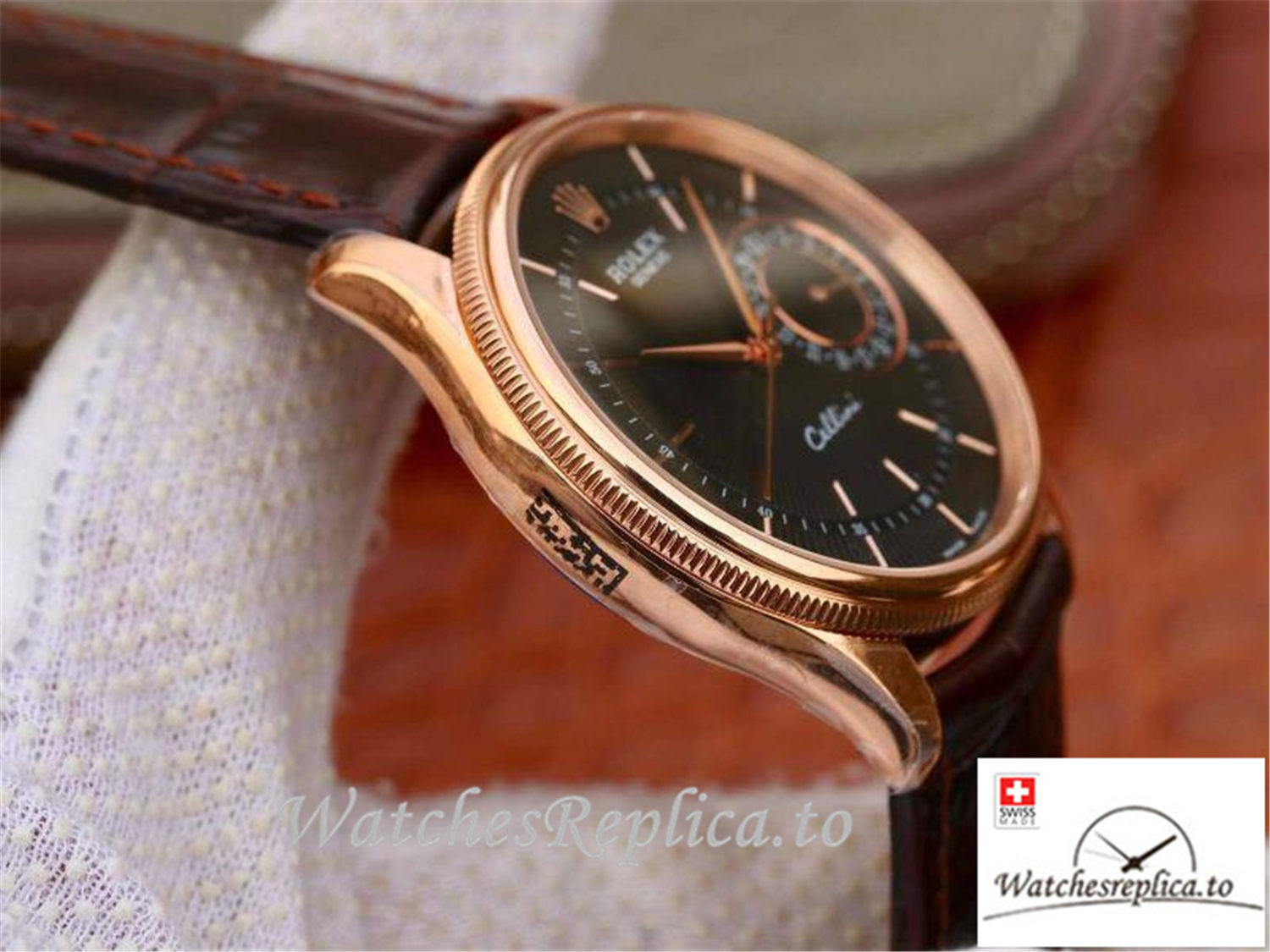 Swiss Rolex Celini Replica 50515 Black Dial 39MM - WatchesReplica.is