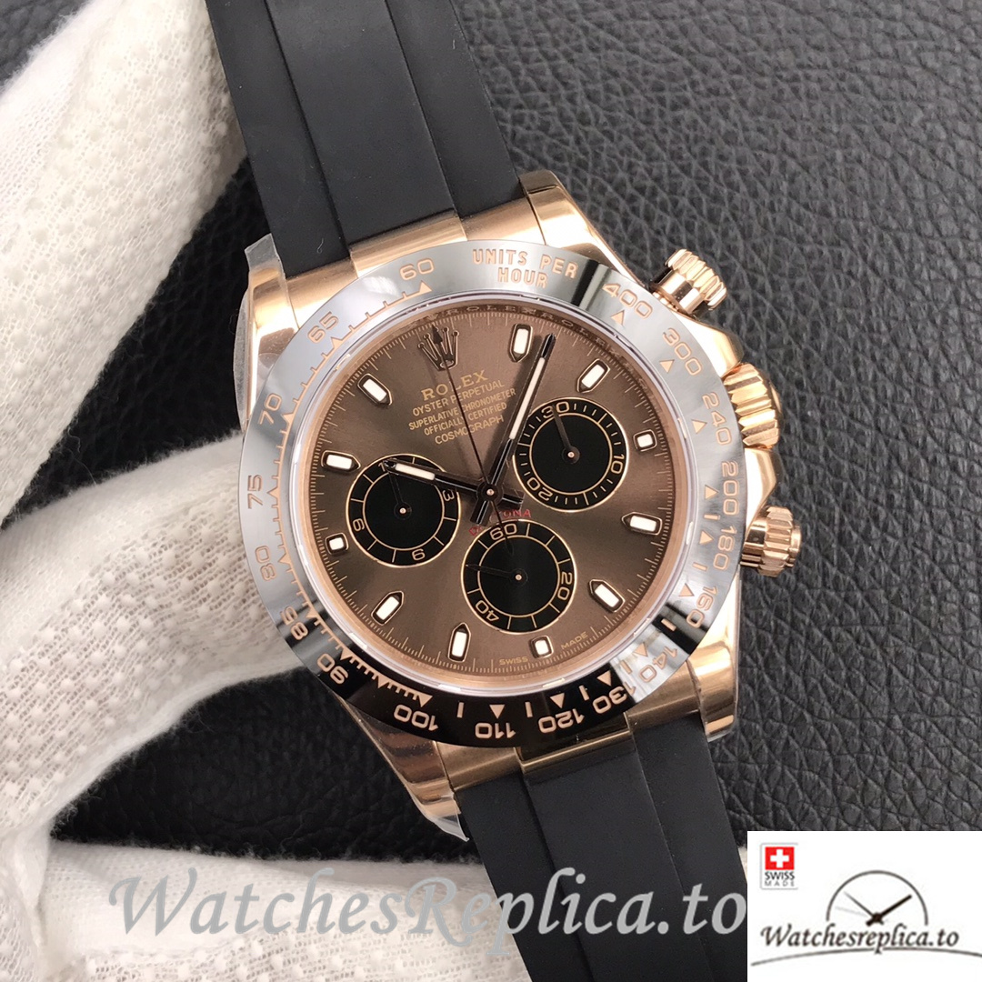 Swiss Rolex Daytona Replica 116515LN Rubber strap 40MM - WatchesReplica.is